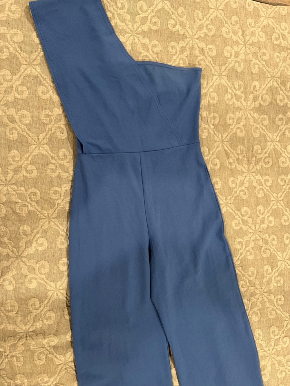 PrettyLittleThing One-Shoulder Blue Jumpsuit - Picture 1 of 5
